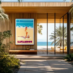 Affiche Monsieur Z Lavandou femme plage Décoration d'intérieur Modern, Tableau, Œuvre d'art, Design, Fine Art, Poster, Déco.