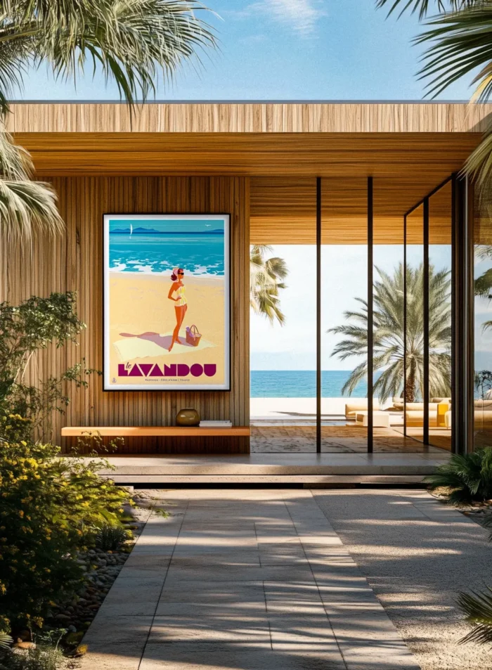 523_ Lavandou femme plage Affiche Monsieur Z Lavandou femme plage Décoration d'intérieur Modern, Tableau, Œuvre d'art, Design, Fine Art, Poster, Déco.