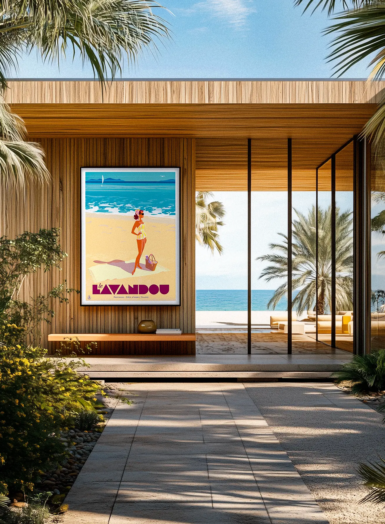 Affiche Monsieur Z Lavandou femme plage Décoration d'intérieur Modern, Tableau, Œuvre d'art, Design, Fine Art, Poster, Déco.