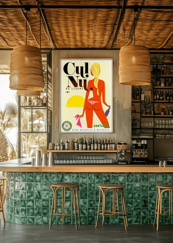 423_site Affiche Cul Nu Bière les îles d'oR Monsieur Z. Décoration d'intérieur, Chalet Tableau, Œuvre d'art, Design, Affiche, Fine Art, Poster, Déco. Monsieur Z Illustration