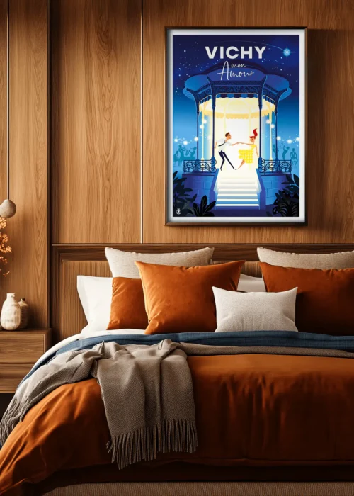 Affiche de collection Vichy kiosque Monsieur Z . Décoration d'intérieur, Chalet Tableau, Œuvre d'art, Design, Affiche, Fine Art, Poster, Déco. Monsieur Z Illustration