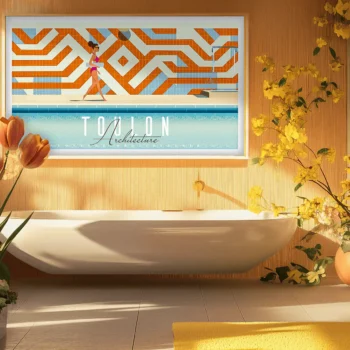 Affiche Toulon Architecture piscine Monsieur Z . Décoration d'intérieur, Chalet Tableau, Œuvre d'art, Design, Affiche, Fine Art, Poster, Déco. Monsieur Z Illustration