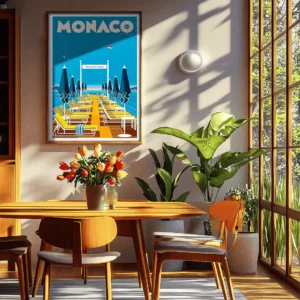 Affiche Monaco Monsieur Z . Décoration d'intérieur, Chalet Tableau, Œuvre d'art, Design, Affiche, Fine Art, Poster, Déco. Monsieur Z Illustration AAZ Galerie