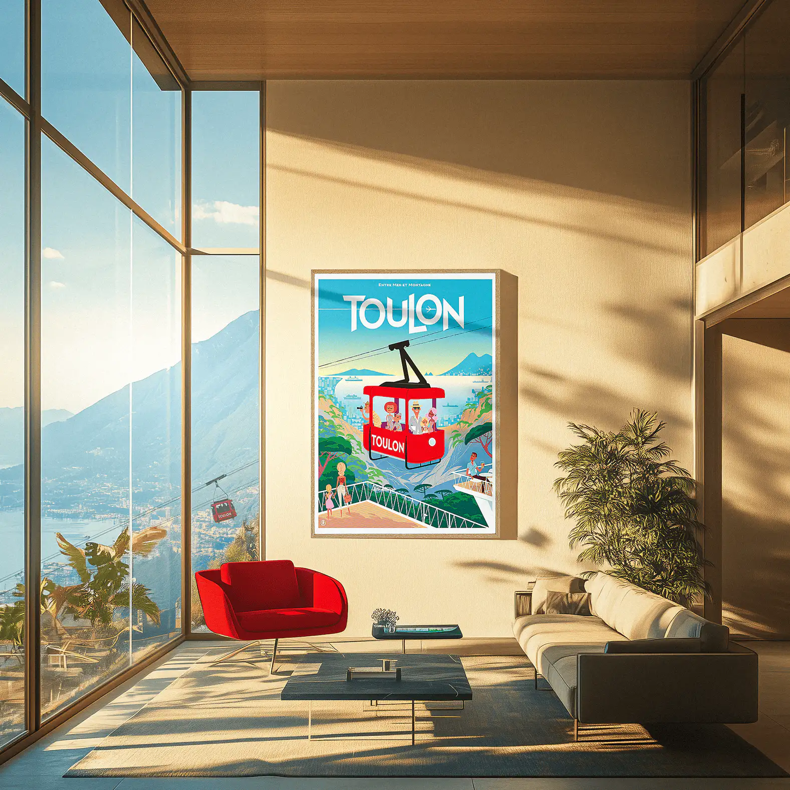 Affiche toulon, Téléphérique Monsieur Z Toulonais, rade