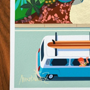 Affiche hyères Signée Monsieur Z, Tirage d'art,