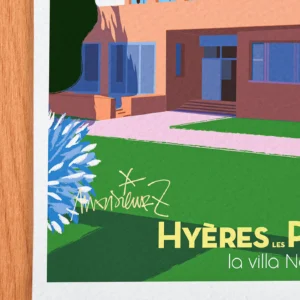 Affiche Villa Noailles Signée Monsieur Z, Tirage d'art,