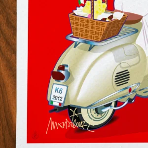Affiche Vespa Signée Monsieur Z, Tirage d'art,
