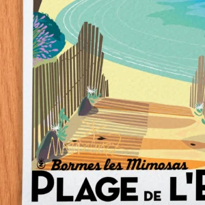Affiche Bormes les mimosas Signée Monsieur Z, Tirage d'art,