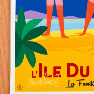 Affiche ile du levant Signée Monsieur Z, Tirage d'art,