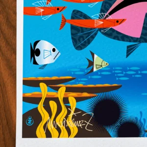 Affiche poisson Signée Monsieur Z, Tirage d'art,
