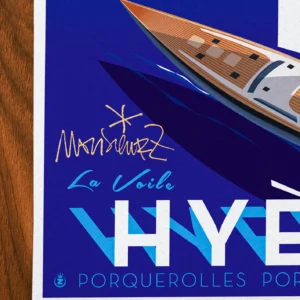 Affiche hyères Signée Monsieur Z, Tirage d'art,