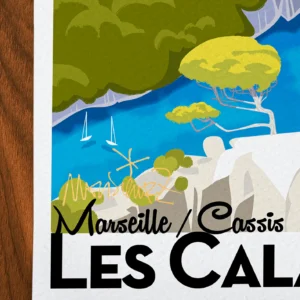 Affiche calanques Marseille Signée Monsieur Z, Tirage d'art,