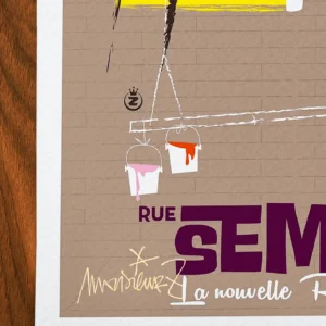 Affiche Rue Semard Toulon Signée Monsieur Z, Tirage d'art,