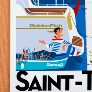 Affiche saint-tropez Signée Monsieur Z, Tirage d'art,