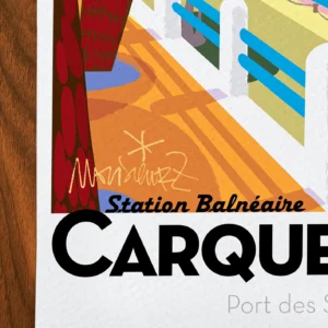 Affiche carqueiranne Signée Monsieur Z, Tirage d'art,