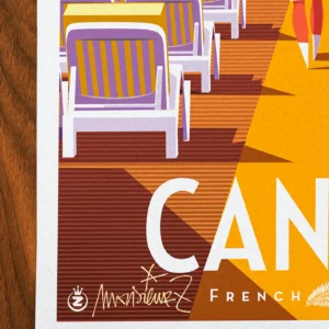 Affiche cannes Signée Monsieur Z, Tirage d'art,