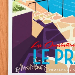 Affiche Côte d'azur Signée Monsieur Z, Tirage d'art,