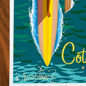Affiche Côte d'azur Signée Monsieur Z, Tirage d'art,