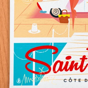 Affiche Côte d'azur Signée Monsieur Z, Tirage d'art,