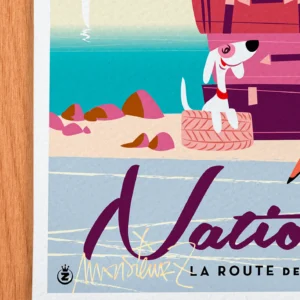 Affiche Côte d'azur Signée Monsieur Z, Tirage d'art,
