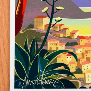 Affiche Côte d'azur Signée Monsieur Z, Tirage d'art,