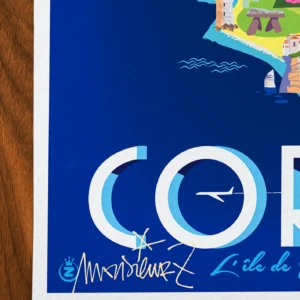 Affiche Côte d'azur Signée Monsieur Z, Tirage d'art,