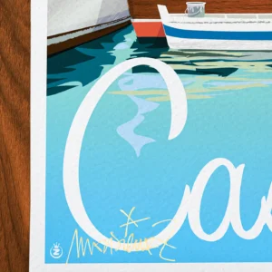 Affiche Côte d'azur Signée Monsieur Z, Tirage d'art,