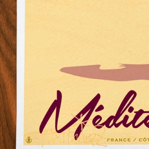 Affiche Côte d'azur Signée Monsieur Z, Tirage d'art,