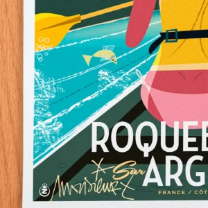 Affiche Côte d'azur Signée Monsieur Z, Tirage d'art,