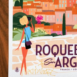 Affiche Côte d'azur Signée Monsieur Z, Tirage d'art,