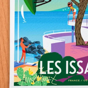 Affiche Côte d'azur Signée Monsieur Z, Tirage d'art,