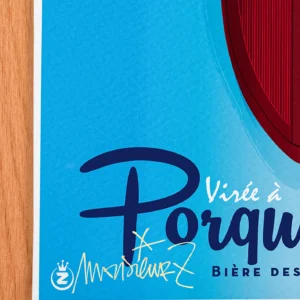 Affiche Côte d'azur Signée Monsieur Z, Tirage d'art,