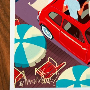 Affiche Côte d'azur Signée Monsieur Z, Tirage d'art,