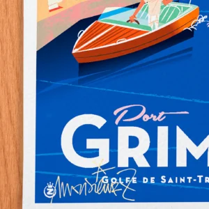 Affiche côte d'azur Signée Monsieur Z, Tirage d'art,