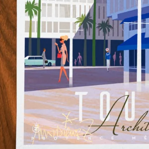 Affiche toulon Signée Monsieur Z, Tirage d'art,