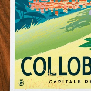 Affiche collobrières Signée Monsieur Z, Tirage d'art,