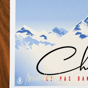 Affiche Chamonix Montagne Signée Monsieur Z, Tirage d'art,