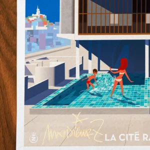 Affiche Marseille Cité radieuse Signée Monsieur Z, Tirage d'art,