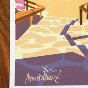 Affiche plage capelan Signée Monsieur Z, Tirage d'art,