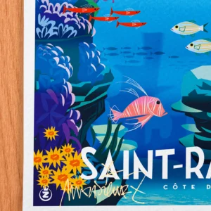 Affiche Saint-raphael Signée Monsieur Z, Tirage d'art,