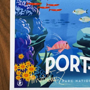 Affiche Port-cros Signée Monsieur Z, Tirage d'art,