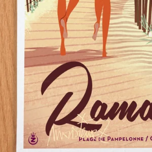 Affiche ramatuelle Signée Monsieur Z, Tirage d'art,