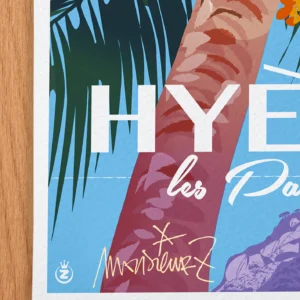 Affiche hyères Signée Monsieur Z, Tirage d'art,