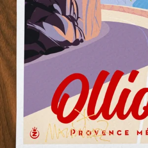 Affiche Ollioules Signée Monsieur Z, Tirage d'art,