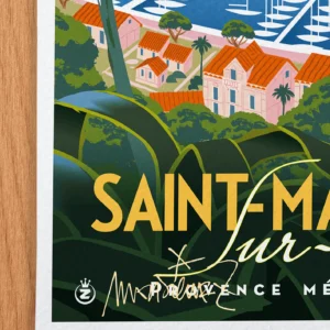 Affiche Saint-mandrier Signée Monsieur Z, Tirage d'art,