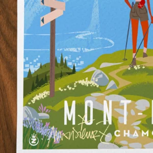 Affiche mont-blanc Signée Monsieur Z, Tirage d'art,