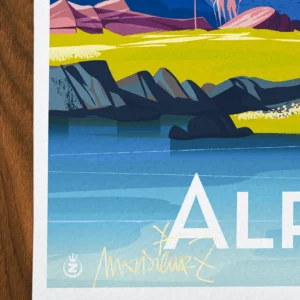 Affiche Alpes Signée Monsieur Z, Tirage d'art,