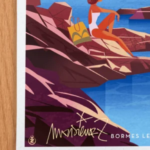 Affiche fort brégençon Signée Monsieur Z, Tirage d'art,