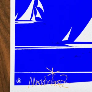 Affiche Voile de saint-tropez Signée Monsieur Z, Tirage d'art,