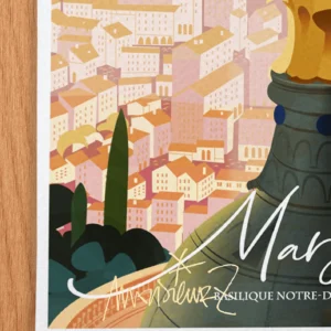 Affiche Bonne mère marseille Signée Monsieur Z, Tirage d'art,